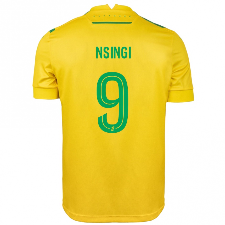 Kids Football Plamedi Nsingi #9 Yellow Green Home Jersey 2024/25 T-Shirt Canada