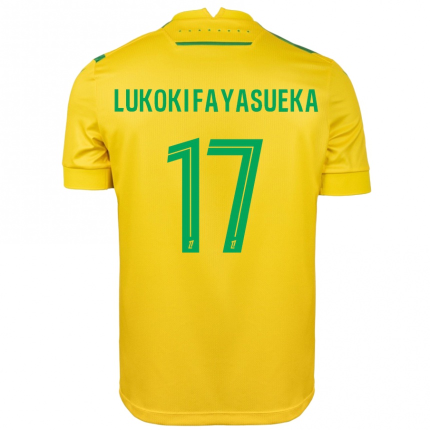 Kids Football Kévin Lukoki Fayasueka #17 Yellow Green Home Jersey 2024/25 T-Shirt Canada