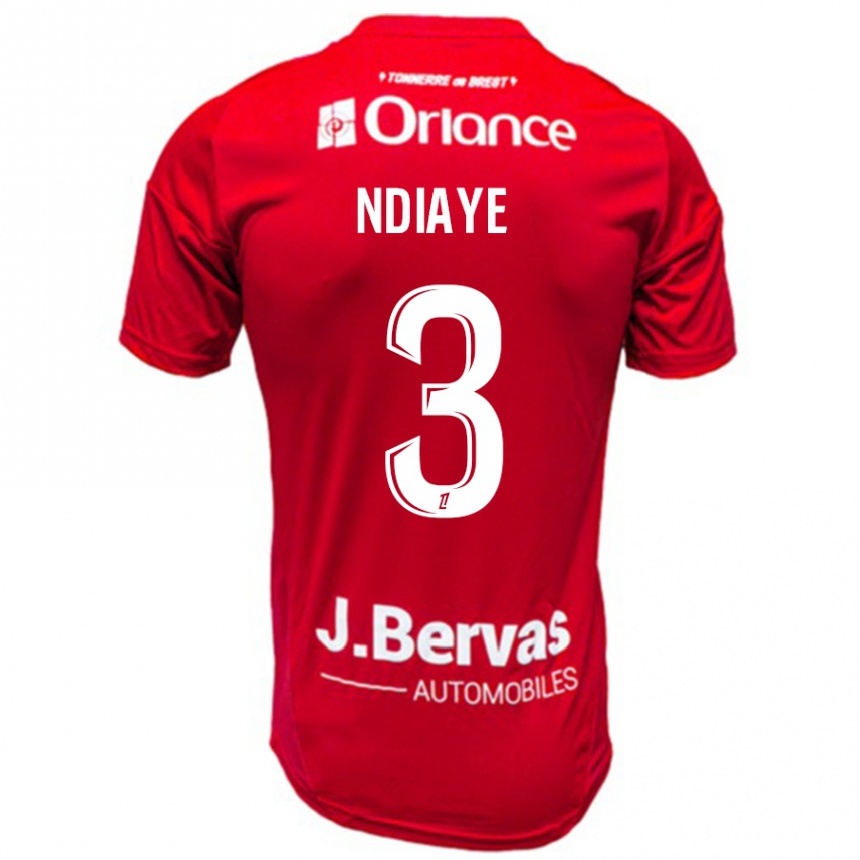 Kids Football Abdoulaye Ndiaye #3 Red White Home Jersey 2024/25 T-Shirt Canada