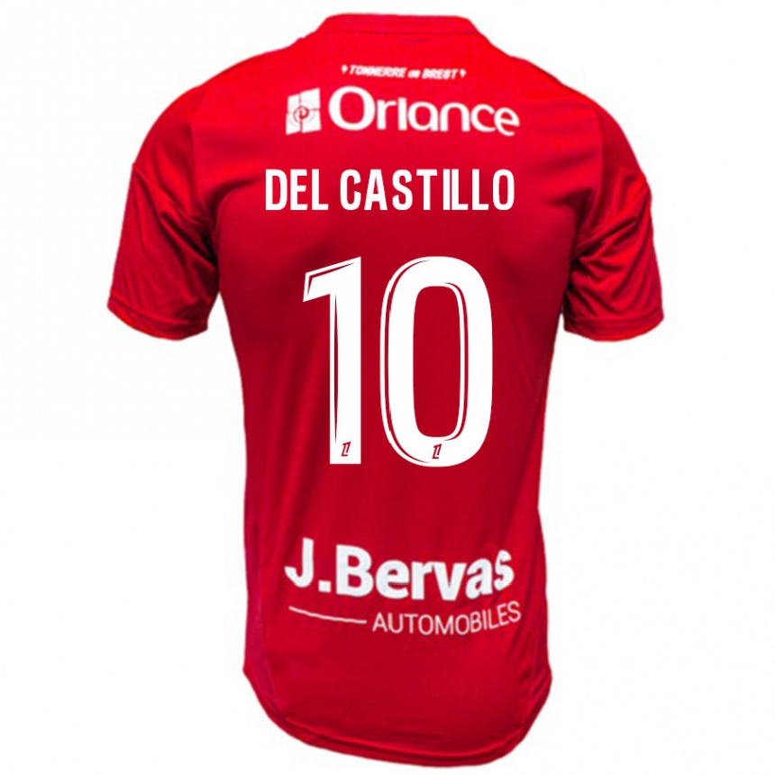 Kids Football Romain Del Castillo #10 Red White Home Jersey 2024/25 T-Shirt Canada