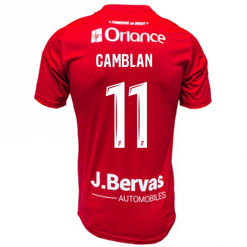 Kids Football Axel Camblan #11 Red White Home Jersey 2024/25 T-Shirt Canada