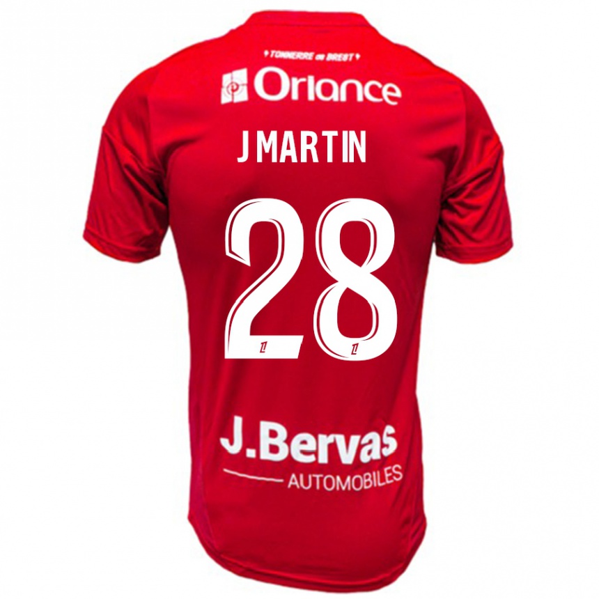 Kids Football Jonas Martin #28 Red White Home Jersey 2024/25 T-Shirt Canada