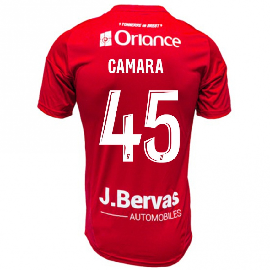 Kids Football Mahdi Camara #45 Red White Home Jersey 2024/25 T-Shirt Canada