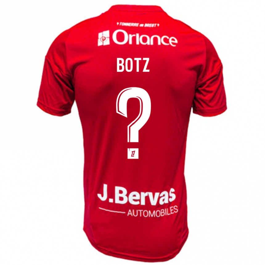 Kids Football Léo Botz #0 Red White Home Jersey 2024/25 T-Shirt Canada