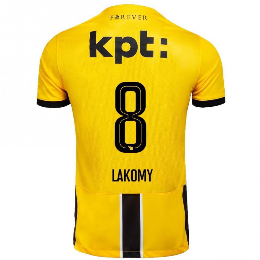 Enfant Football Maillot Lukasz Lakomy #8 Jaune Noir Tenues Domicile 2024/25 Canada