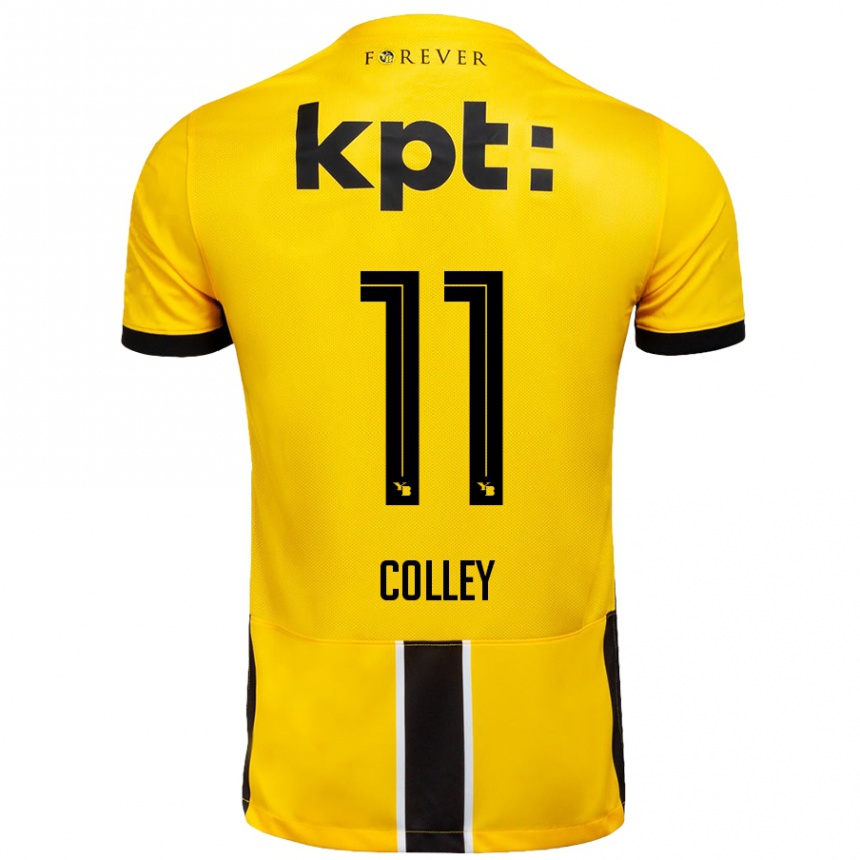 Enfant Football Maillot Ebrima Colley #11 Jaune Noir Tenues Domicile 2024/25 Canada