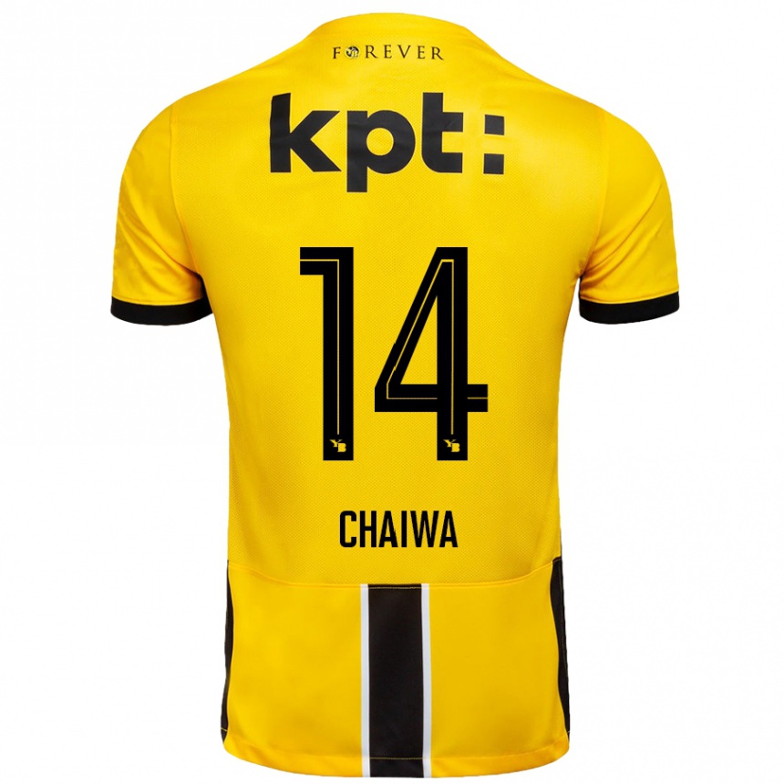 Enfant Football Maillot Miguel Chaiwa #14 Jaune Noir Tenues Domicile 2024/25 Canada