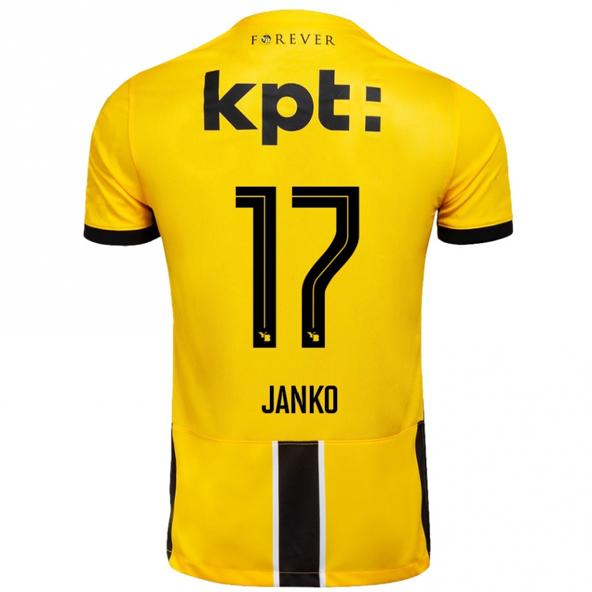 Enfant Football Maillot Saidy Janko #17 Jaune Noir Tenues Domicile 2024/25 Canada