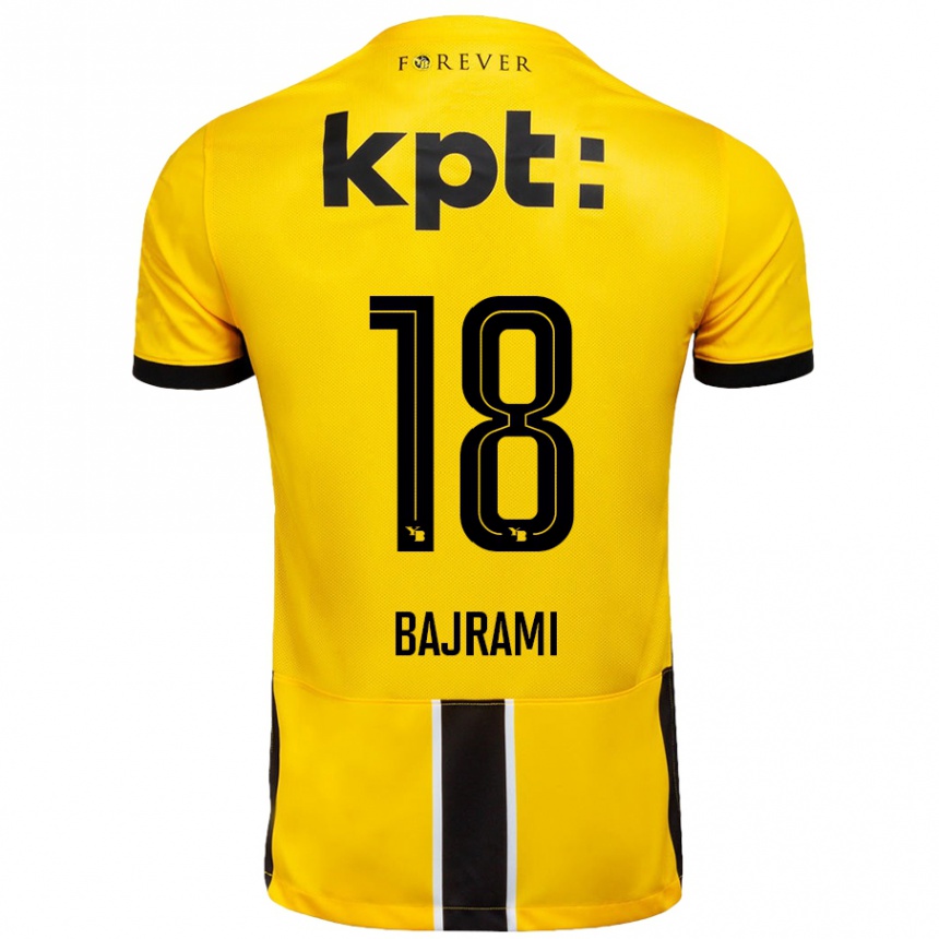 Enfant Football Maillot Ardian Bajrami #18 Jaune Noir Tenues Domicile 2024/25 Canada