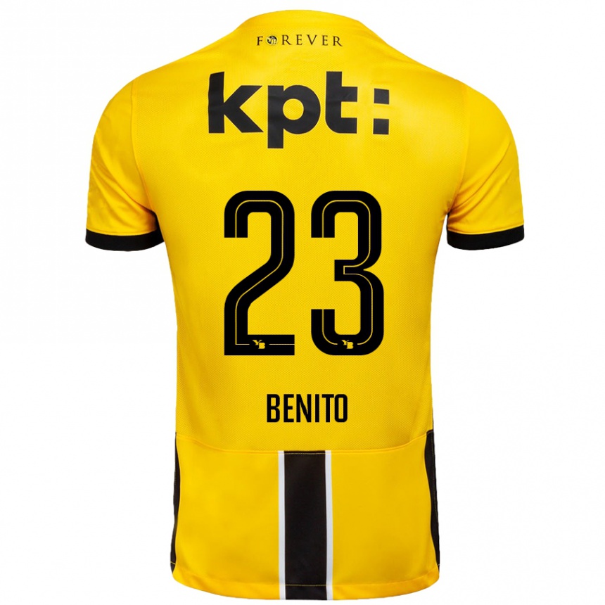 Enfant Football Maillot Loris Benito #23 Jaune Noir Tenues Domicile 2024/25 Canada