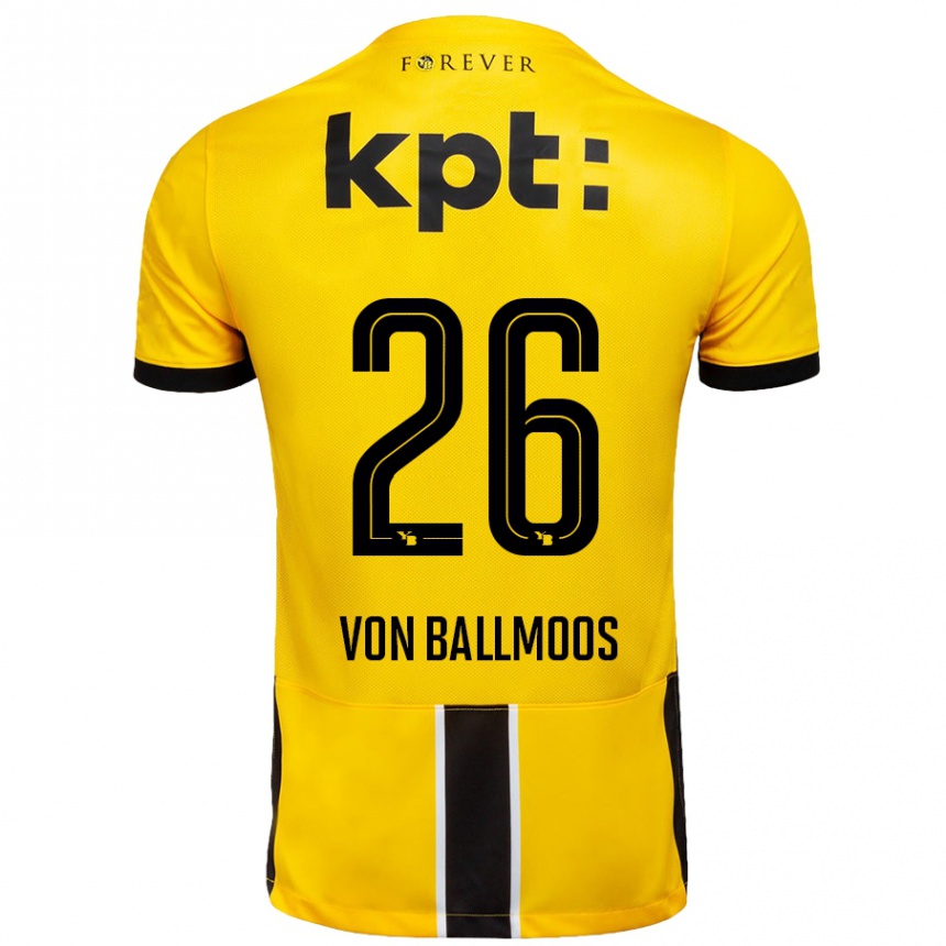 Enfant Football Maillot David Von Ballmoos #26 Jaune Noir Tenues Domicile 2024/25 Canada