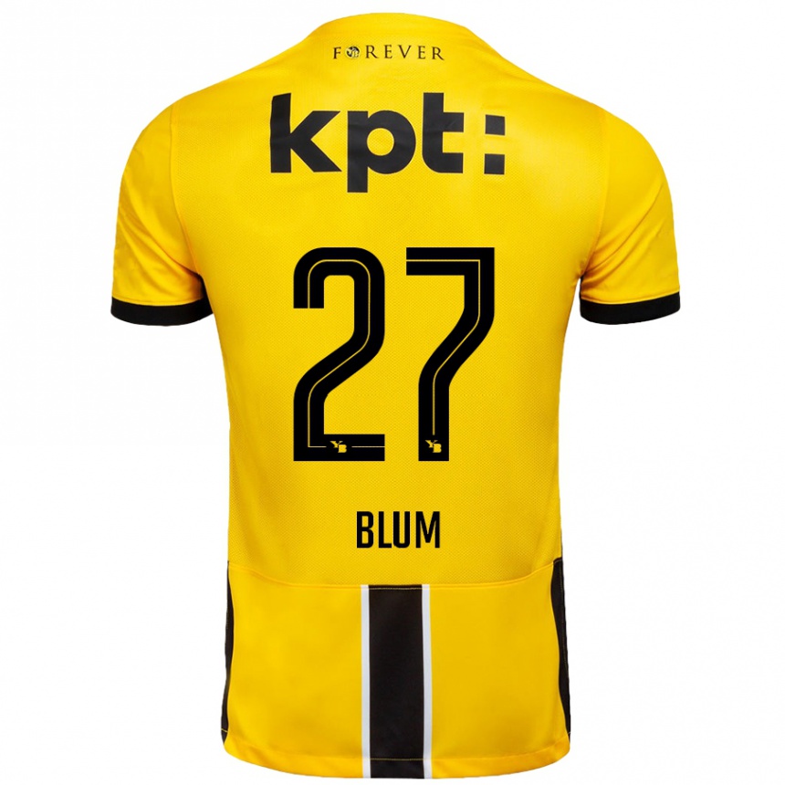 Enfant Football Maillot Lewin Blum #27 Jaune Noir Tenues Domicile 2024/25 Canada