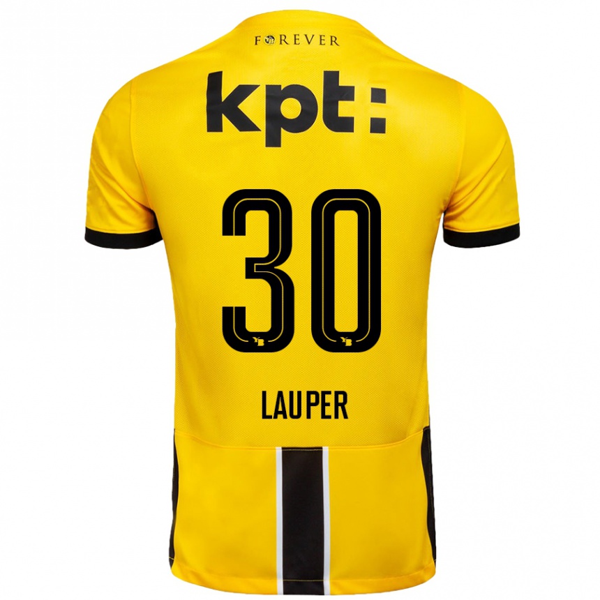 Enfant Football Maillot Sandro Lauper #30 Jaune Noir Tenues Domicile 2024/25 Canada