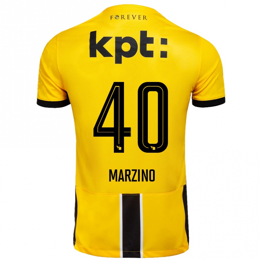 Enfant Football Maillot Dario Marzino #40 Jaune Noir Tenues Domicile 2024/25 Canada