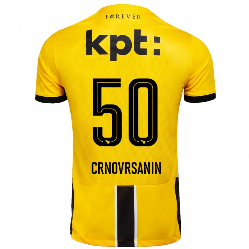 Enfant Football Maillot Sadin Crnovrsanin #50 Jaune Noir Tenues Domicile 2024/25 Canada