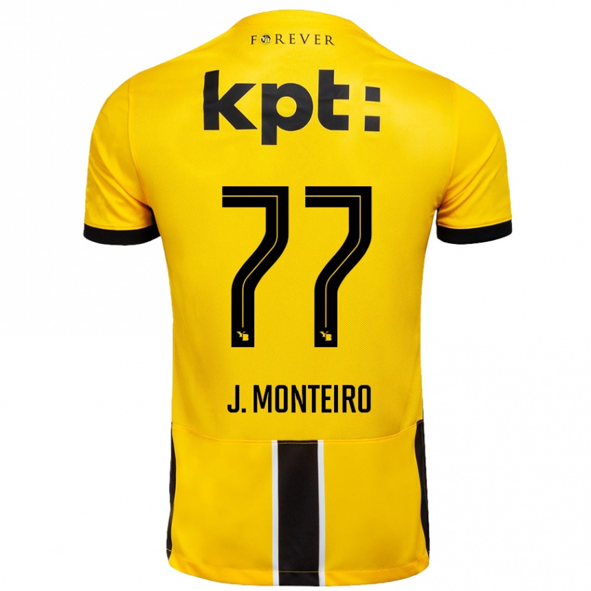 Enfant Football Maillot Joël Monteiro #77 Jaune Noir Tenues Domicile 2024/25 Canada