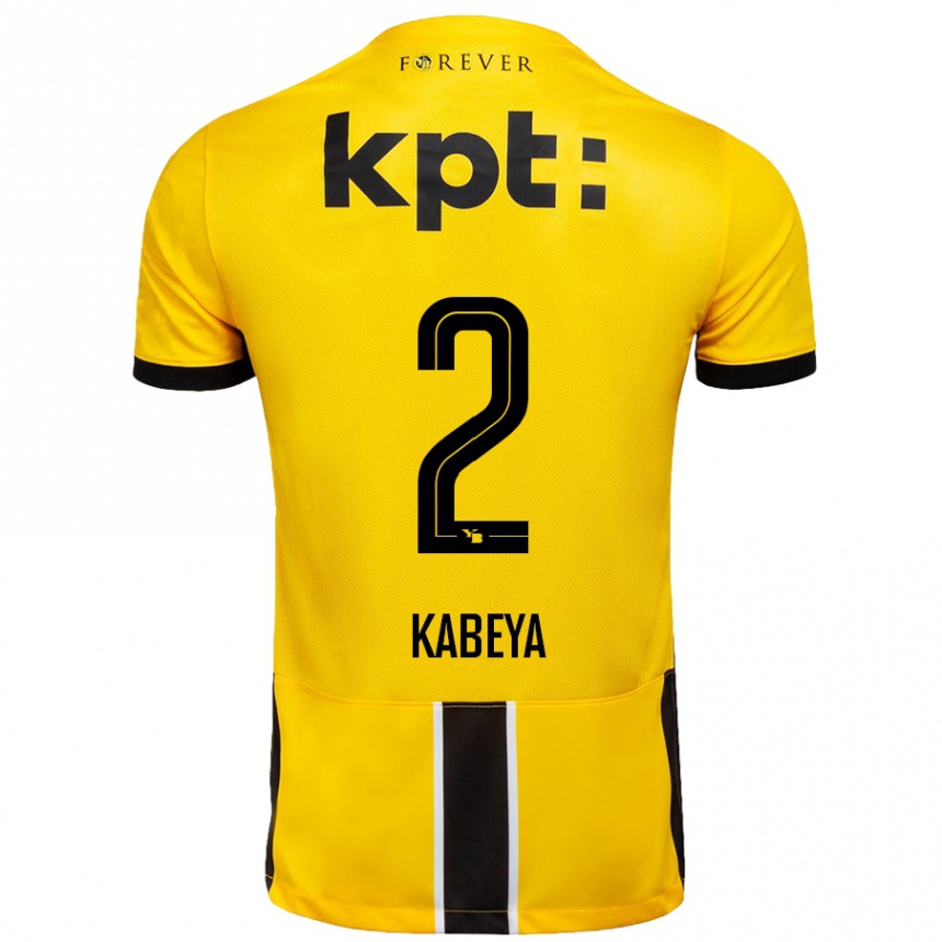 Enfant Football Maillot Benjamin Kabeya #2 Jaune Noir Tenues Domicile 2024/25 Canada