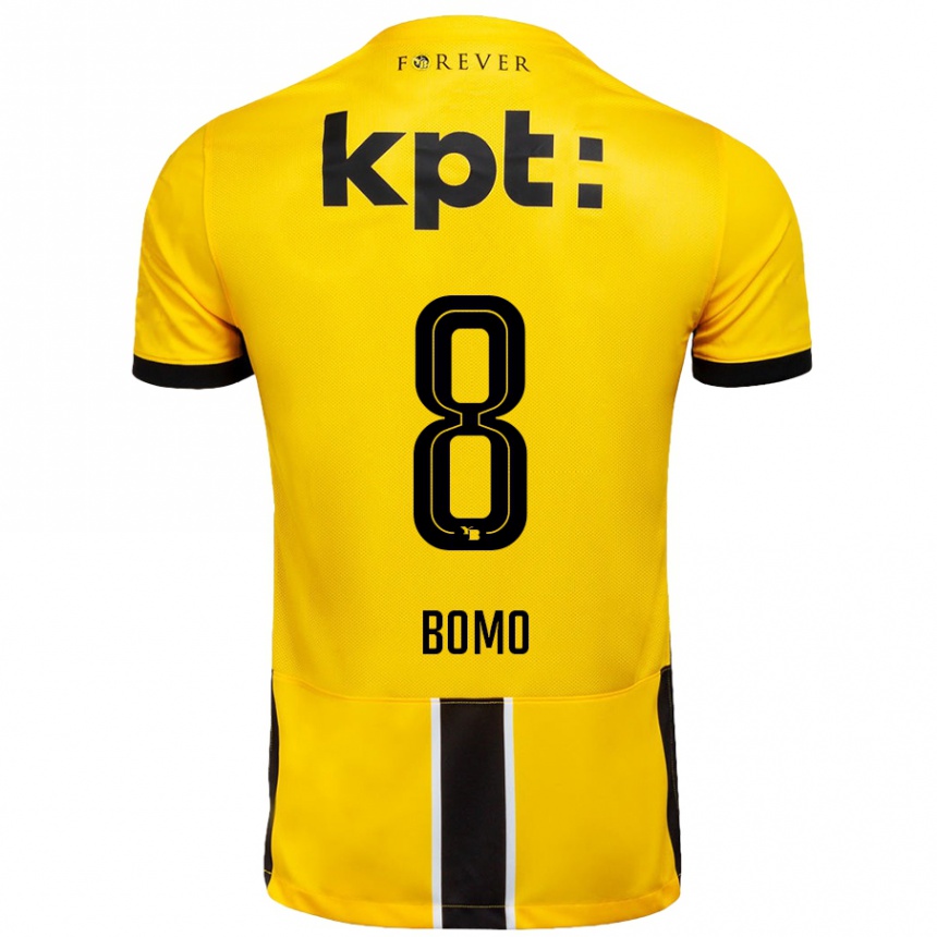 Kids Football Jacques Bomo #8 Yellow Black Home Jersey 2024/25 T-Shirt Canada