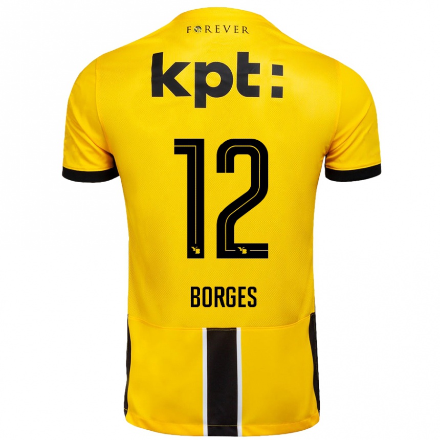 Enfant Football Maillot David Borges #12 Jaune Noir Tenues Domicile 2024/25 Canada