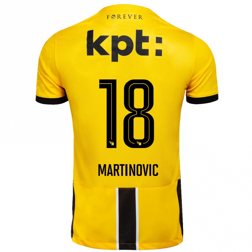 Enfant Football Maillot Denis Martinovic #18 Jaune Noir Tenues Domicile 2024/25 Canada