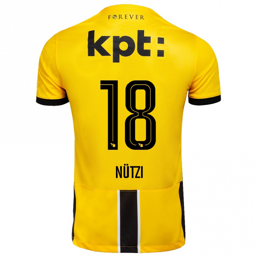 Enfant Football Maillot Timon Nützi #18 Jaune Noir Tenues Domicile 2024/25 Canada