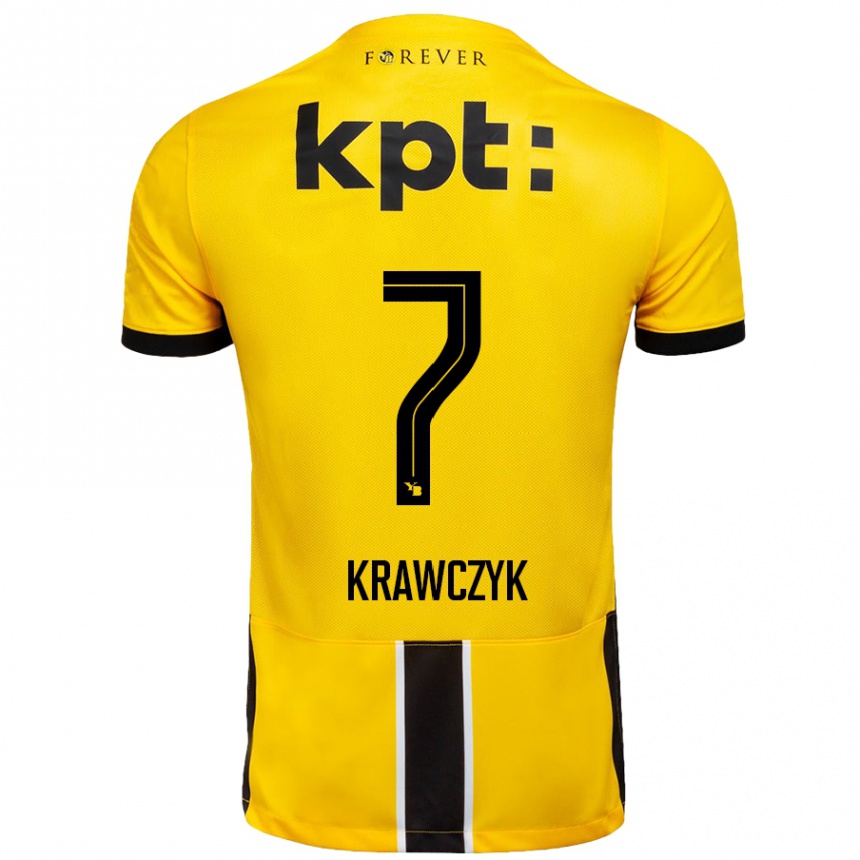 Enfant Football Maillot Caroline Krawczyk #7 Jaune Noir Tenues Domicile 2024/25 Canada