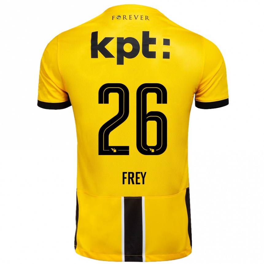 Enfant Football Maillot Laura Frey #26 Jaune Noir Tenues Domicile 2024/25 Canada