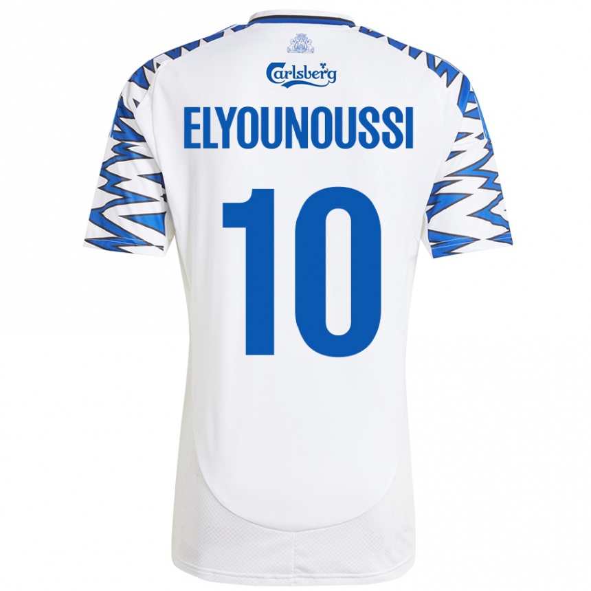 Kids Football Mohamed Elyounoussi #10 White Sky Blue Home Jersey 2024/25 T-Shirt Canada