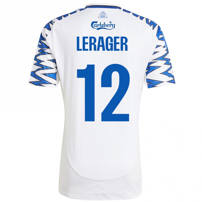 Kids Football Lukas Lerager #12 White Sky Blue Home Jersey 2024/25 T-Shirt Canada