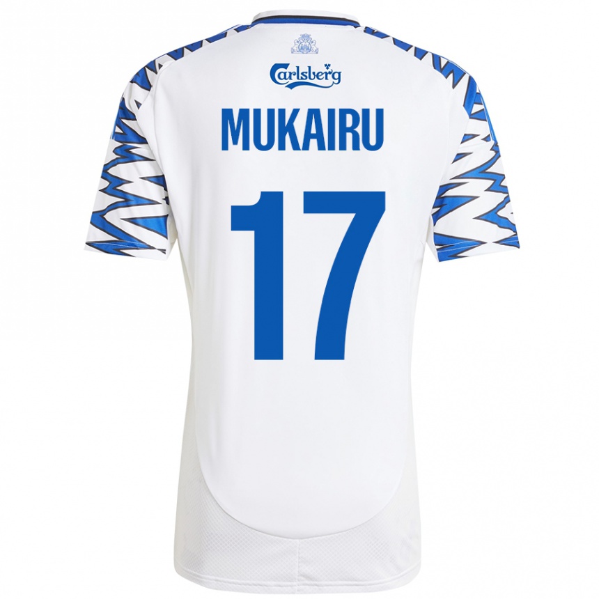 Kids Football Paul Mukairu #17 White Sky Blue Home Jersey 2024/25 T-Shirt Canada