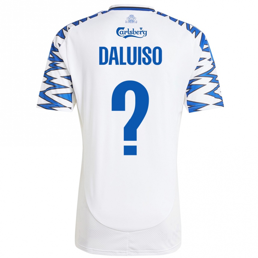 Kids Football Christoffer Daluiso #0 White Sky Blue Home Jersey 2024/25 T-Shirt Canada