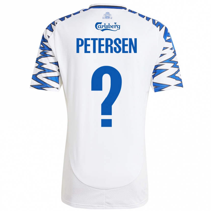 Kids Football Frederik Petersen #0 White Sky Blue Home Jersey 2024/25 T-Shirt Canada