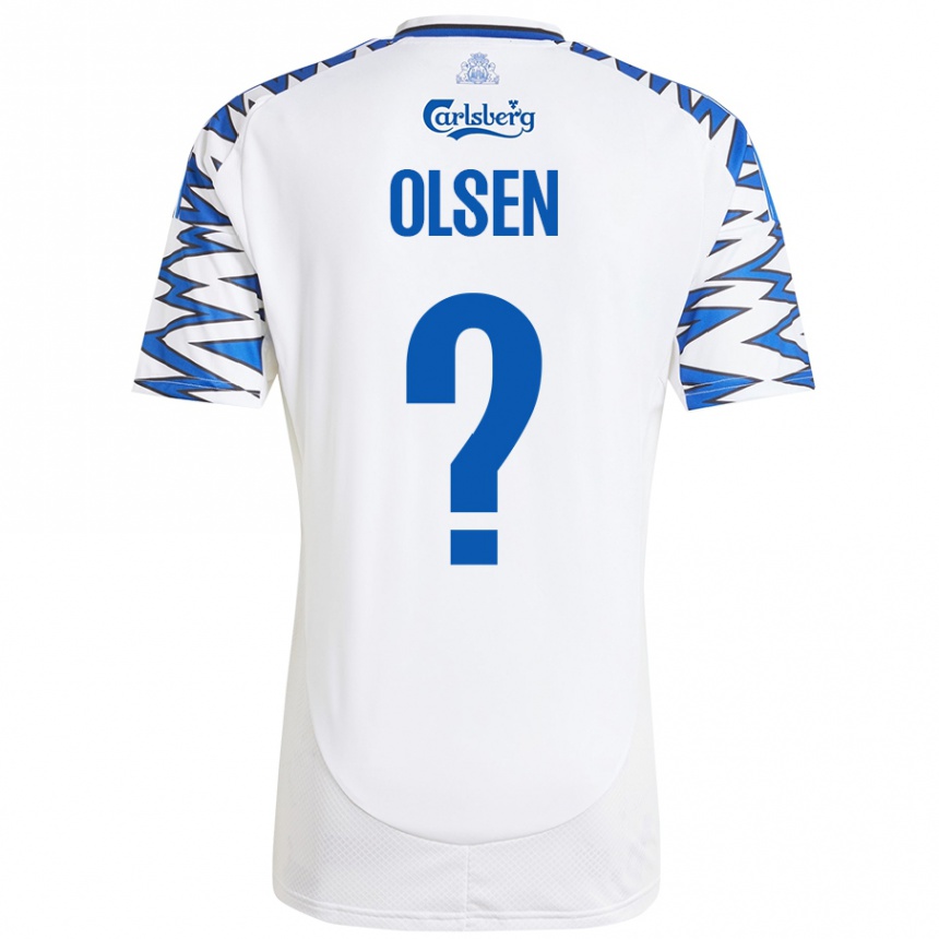 Kids Football Gunnar Olsen #0 White Sky Blue Home Jersey 2024/25 T-Shirt Canada