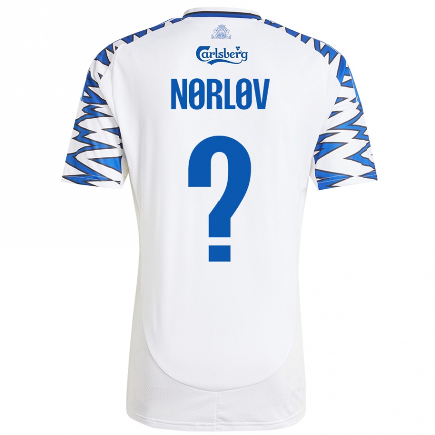 Kids Football William Nørløv #0 White Sky Blue Home Jersey 2024/25 T-Shirt Canada