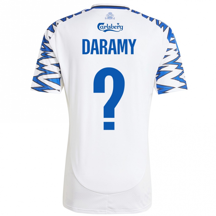 Kids Football Abdul Daramy #0 White Sky Blue Home Jersey 2024/25 T-Shirt Canada