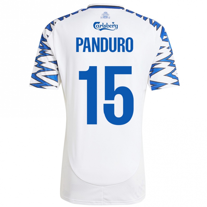 Kids Football Tristan Panduro #15 White Sky Blue Home Jersey 2024/25 T-Shirt Canada