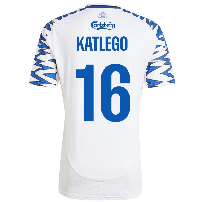 Kids Football David Katlego #16 White Sky Blue Home Jersey 2024/25 T-Shirt Canada