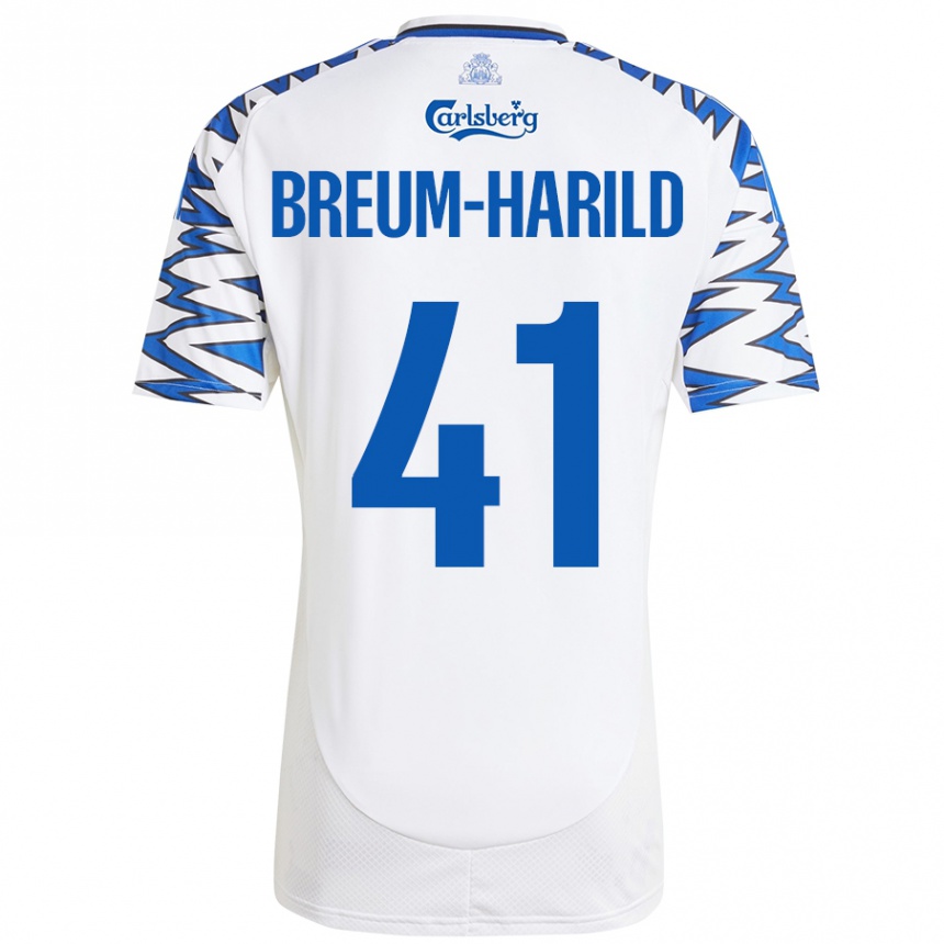 Kids Football Tobias Breum-Harild #41 White Sky Blue Home Jersey 2024/25 T-Shirt Canada