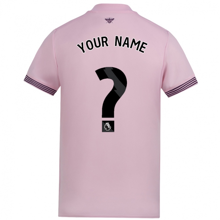 Kids Football Your Name #0 Pink Away Jersey 2024/25 T-Shirt Canada