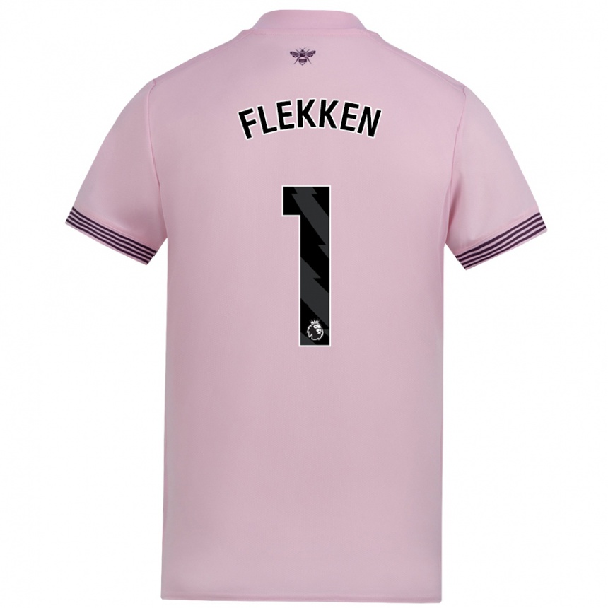 Kids Football Mark Flekken #1 Pink Away Jersey 2024/25 T-Shirt Canada