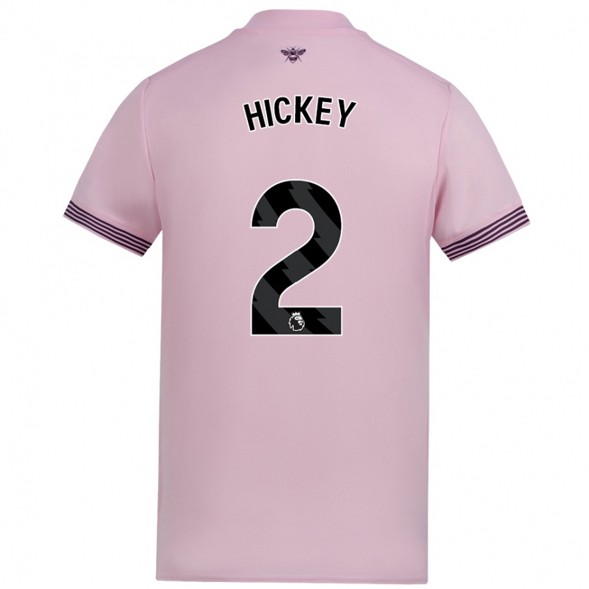 Kids Football Aaron Hickey #2 Pink Away Jersey 2024/25 T-Shirt Canada