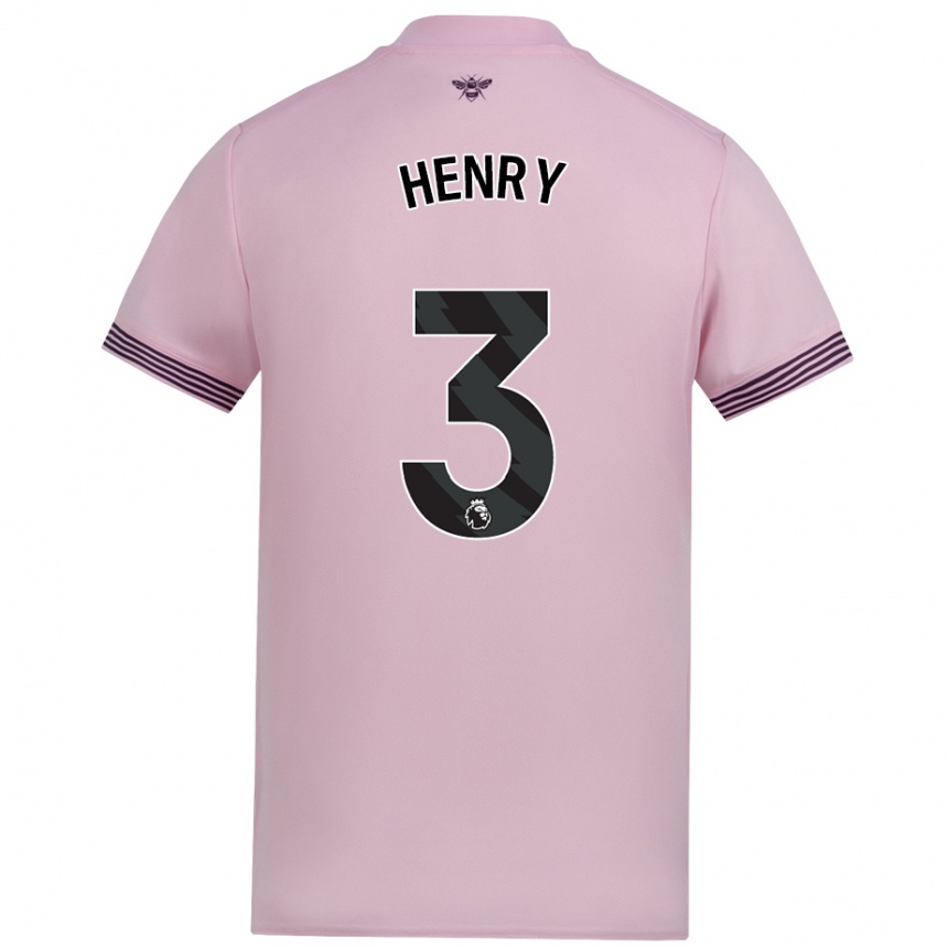 Kids Football Rico Henry #3 Pink Away Jersey 2024/25 T-Shirt Canada