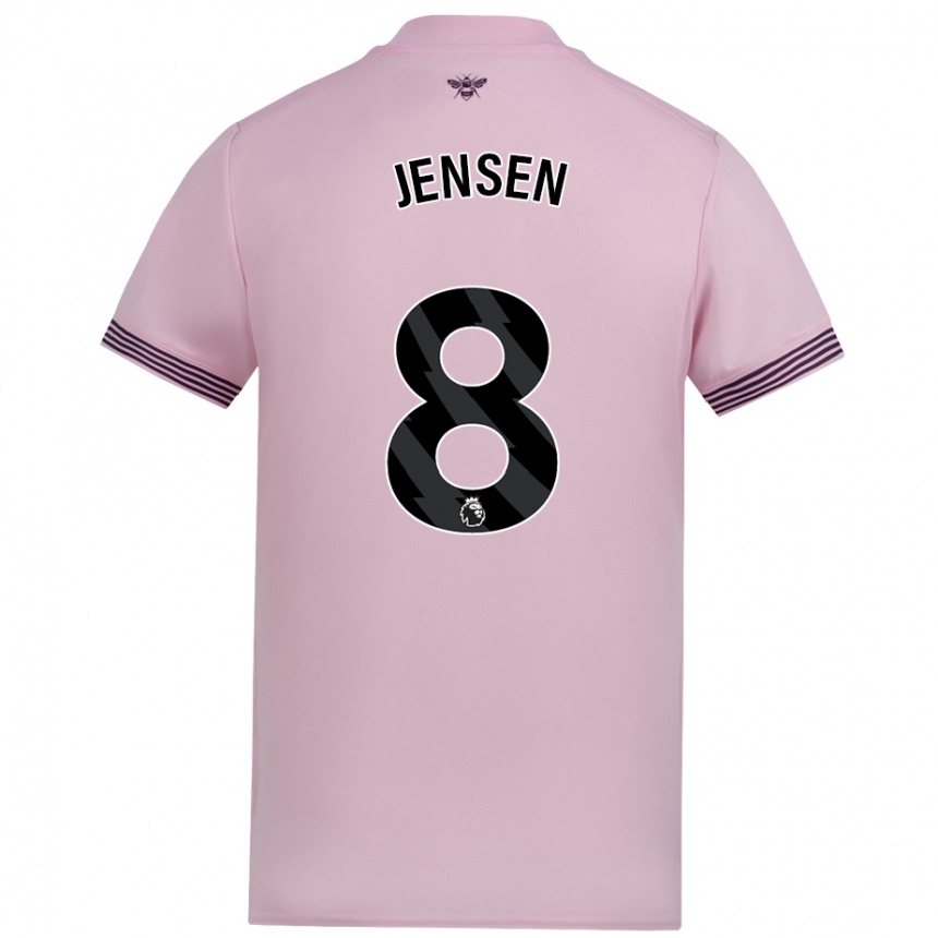 Kids Football Mathias Jensen #8 Pink Away Jersey 2024/25 T-Shirt Canada