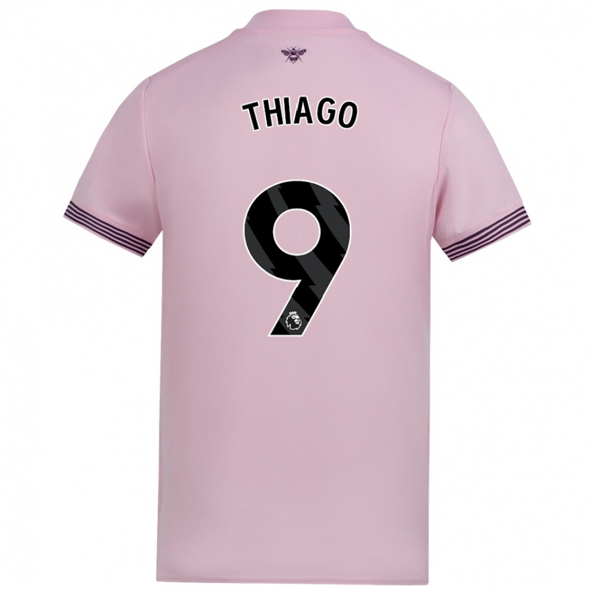 Kids Football Igor Thiago #9 Pink Away Jersey 2024/25 T-Shirt Canada