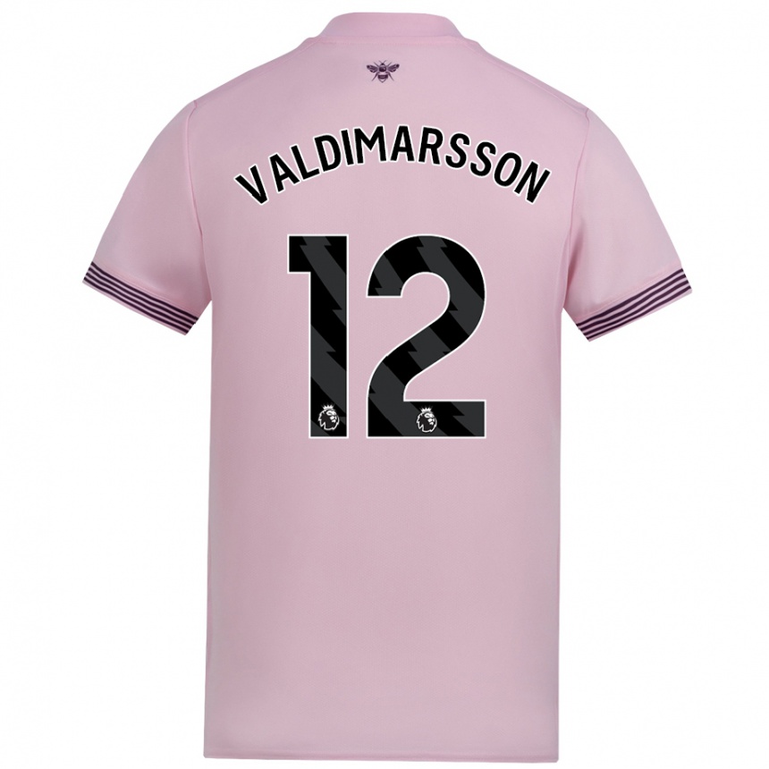 Kids Football Hákon Rafn Valdimarsson #12 Pink Away Jersey 2024/25 T-Shirt Canada