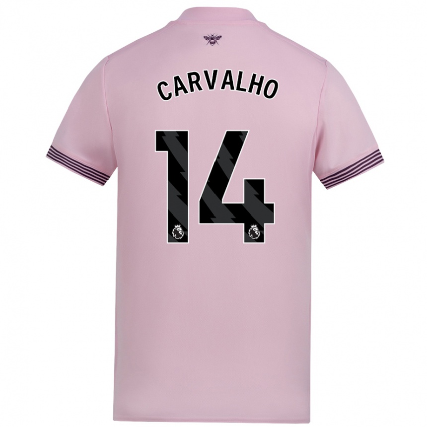 Enfant Football Maillot Fabio Carvalho #14 Rose Tenues Extérieur 2024/25 Canada