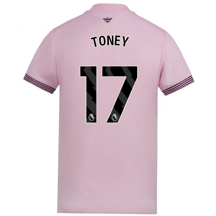 Kids Football Ivan Toney #17 Pink Away Jersey 2024/25 T-Shirt Canada