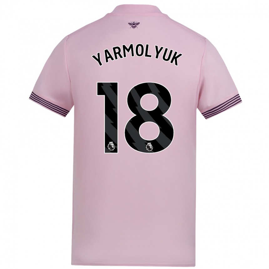 Kids Football Yegor Yarmolyuk #18 Pink Away Jersey 2024/25 T-Shirt Canada