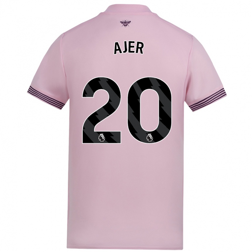 Kids Football Kristoffer Ajer #20 Pink Away Jersey 2024/25 T-Shirt Canada