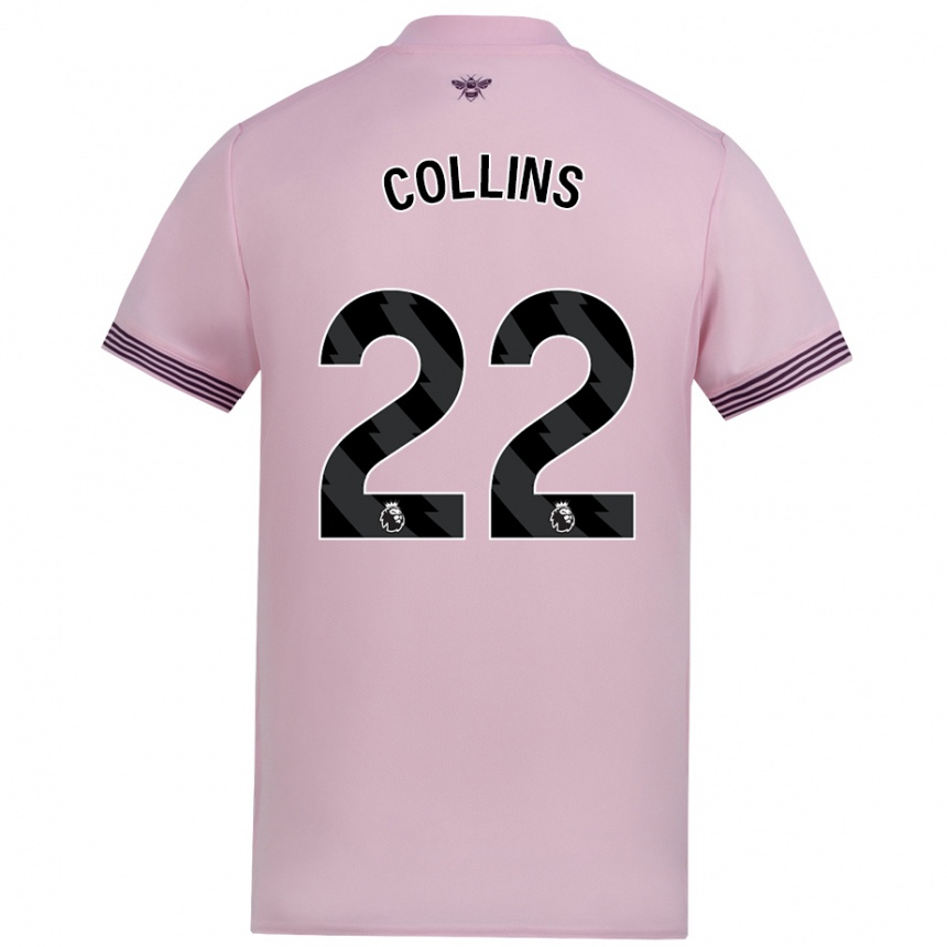 Kids Football Nathan Collins #22 Pink Away Jersey 2024/25 T-Shirt Canada